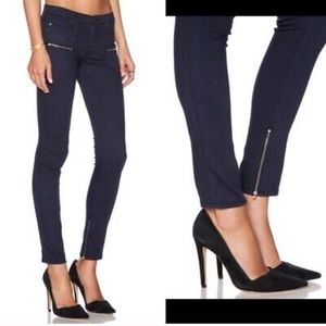 AG Harlow patch pocket skinny jeans dark wash